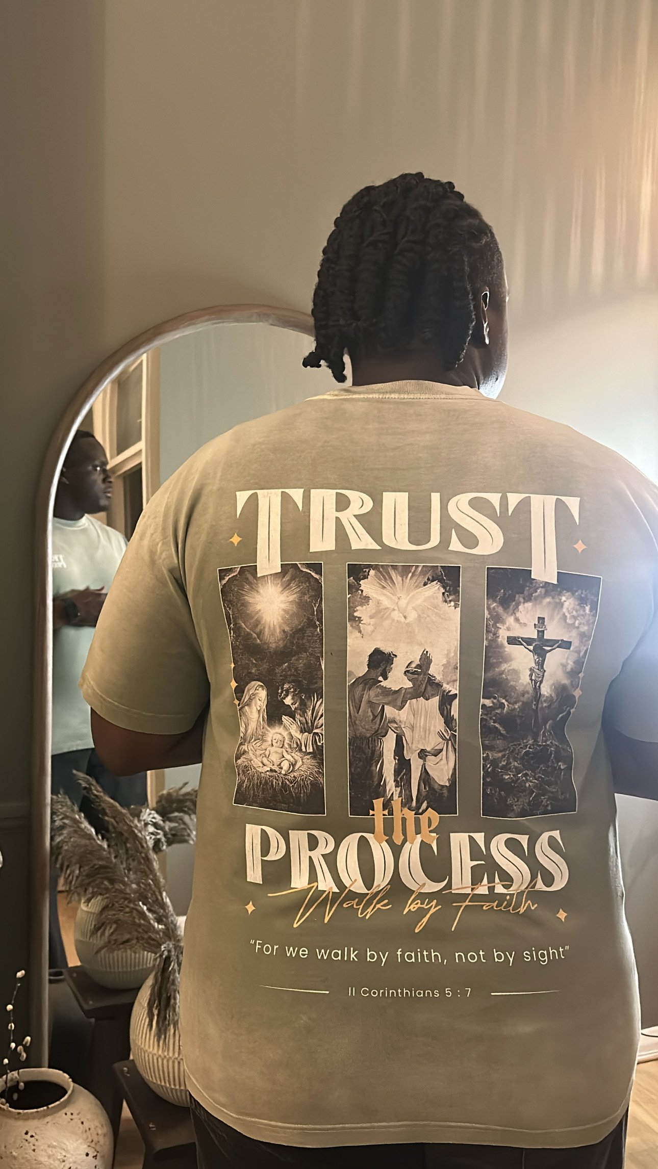 Trust the Process "Origin" Washed Olive T-shirt - Image 3