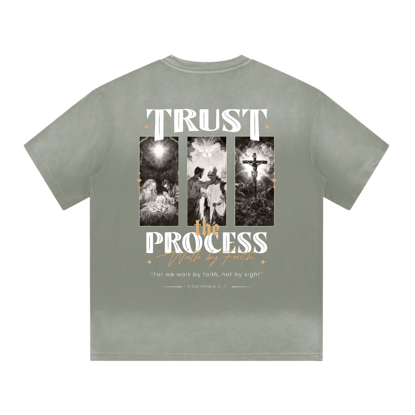 Trust the Process "Origin" Washed Olive T-shirt - Image 2
